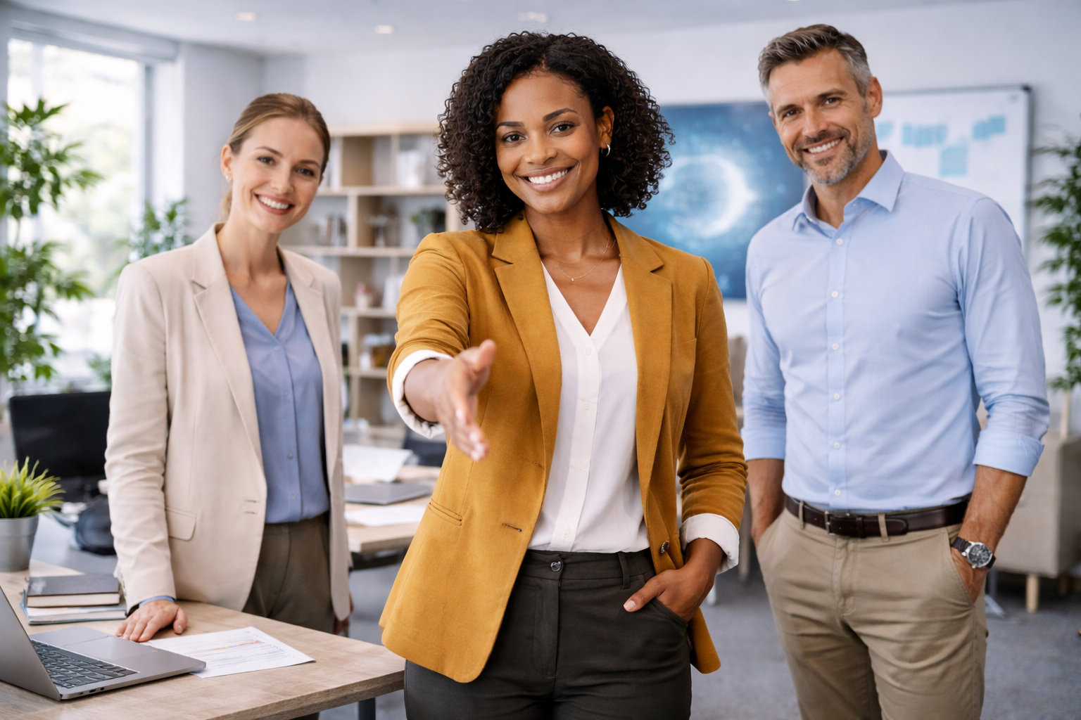 Welcoming professional consultation setting